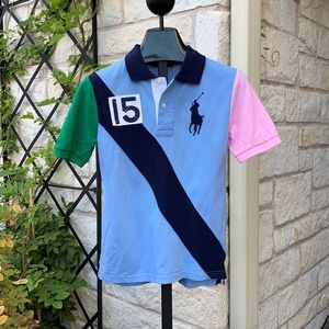 Polo Ralph Lauren Boys Color-blocked Size Small Collared Pullover.
